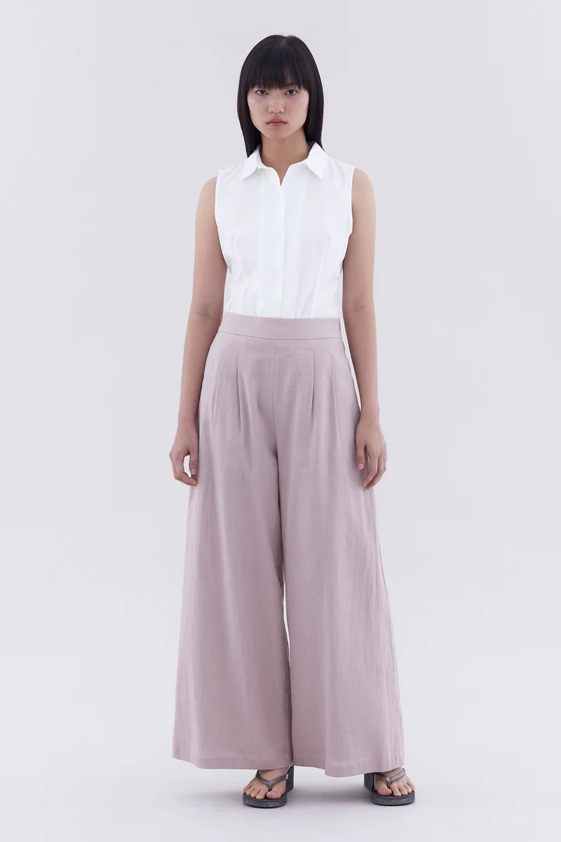 The Editor's Market Portia High-Rise Double Pleat Pants