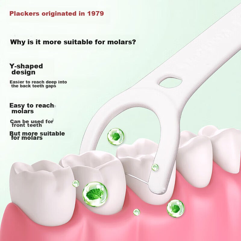 Plackers, Back Teeth Y-Shaped Large Tooth Floss Picks, Ultra-Thin Interdental Adult Portable Family Pack, Toothpicks, 100 Pieces - Image 3