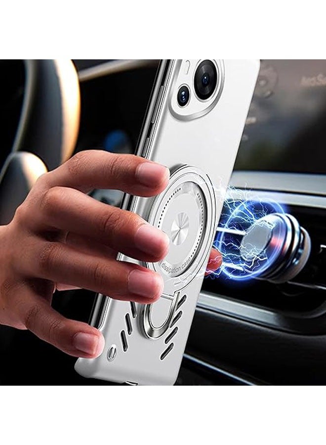 general Huawei Pura 70 Magnetic Case, Camera Hole Cover Ultra Thin Thermal Radiation Frameless Case with Stand - Image 5