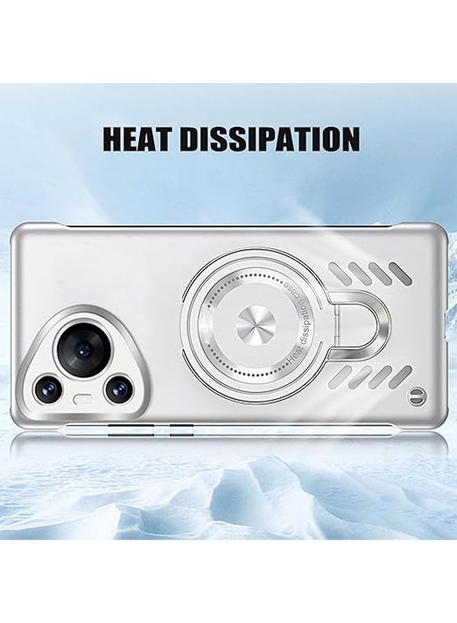 general Huawei Pura 70 Magnetic Case, Camera Hole Cover Ultra Thin Thermal Radiation Frameless Case with Stand - Image 2