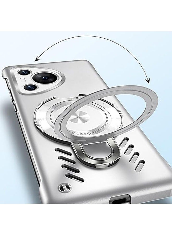 general Huawei Pura 70 Magnetic Case, Camera Hole Cover Ultra Thin Thermal Radiation Frameless Case with Stand - Image 4