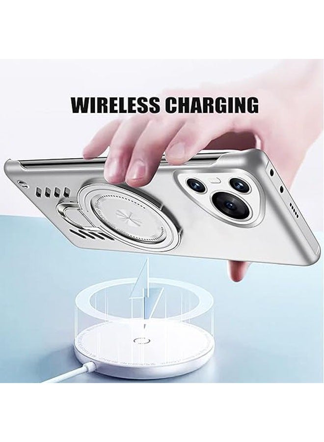 general Huawei Pura 70 Magnetic Case, Camera Hole Cover Ultra Thin Thermal Radiation Frameless Case with Stand - Image 3