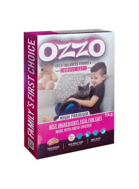 طعام القطط البالغة عالي الجودة من أوزو، 1 كجم