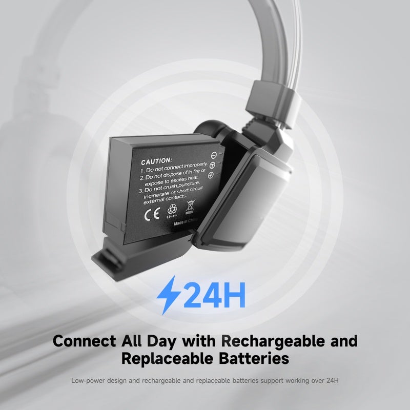 Wireless Headset: 500M Communication Range, Smart 2.0 AEC, Boost Mode - Master Algorithm, Rechargeable Batteries for Film Shooting, Live Events, Conferences & Seminars - Image 5