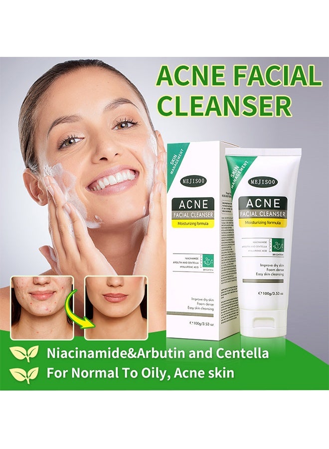 MEJISOO Acne Facial Clwanser，Centella Asiatica Soothing Face Cleanser ，Oil Control Anti-Acne ，Deep Pore Clean Facial Hydrating Moisturizing  100ml - Image 3