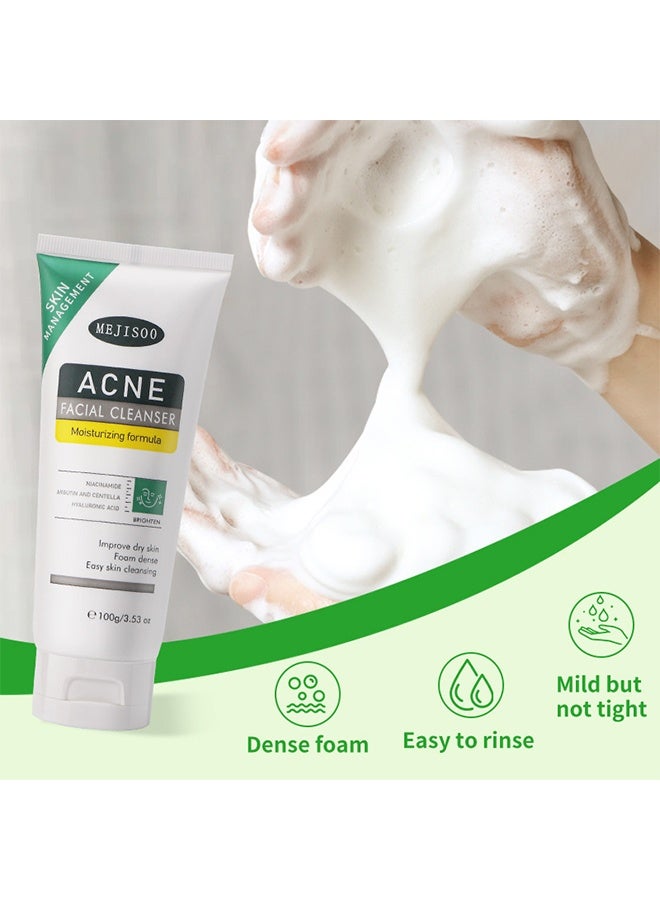 MEJISOO Acne Facial Clwanser，Centella Asiatica Soothing Face Cleanser ，Oil Control Anti-Acne ，Deep Pore Clean Facial Hydrating Moisturizing  100ml - Image 4