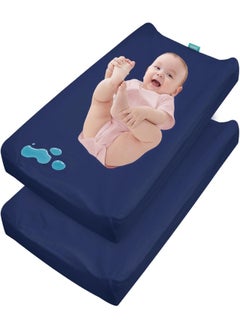 Biloban Biloban Waterproof Changing Pad Cover/Change Table Cover Sheets, 2 Pack Navy Blue Changing Pad Covers for Baby Boys & Girls, Ultra Soft  - Image 1