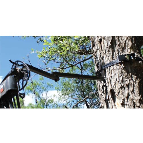 HME Durable EasytoAttach Secure Better Tree Stand Bow Hanger StrapOn wTwo Accessory Hooks HeavyDuty Ratchet Strap Extends to 25 210 x 700 x 1600 - Image 3
