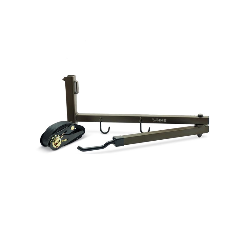 HME Durable EasytoAttach Secure Better Tree Stand Bow Hanger StrapOn wTwo Accessory Hooks HeavyDuty Ratchet Strap Extends to 25 210 x 700 x 1600 - Image 2