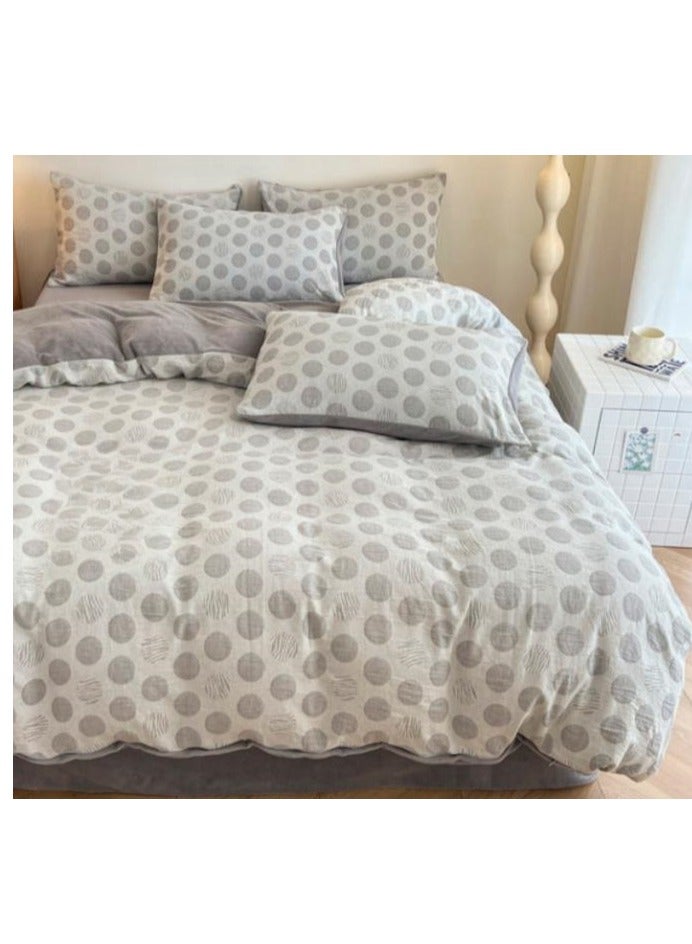 Fitted Sheet Style — ﻿ Carved Velvet Cloth Embroidered Wide Edge Milk Velvet Four Piece Bedding Set - Image 2