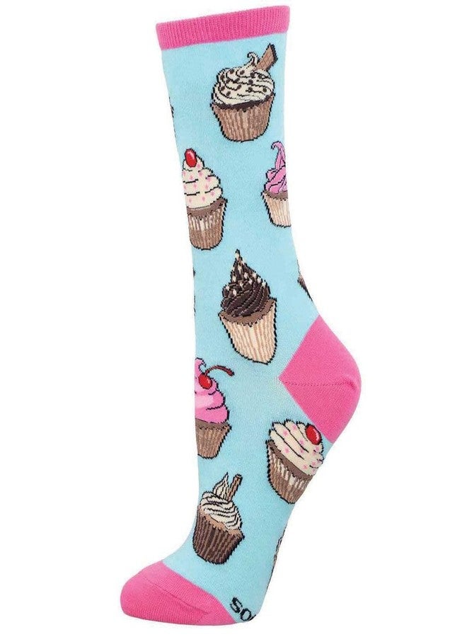 Socksmith Women's Favorite Cupcakes Crew Socks, Blue