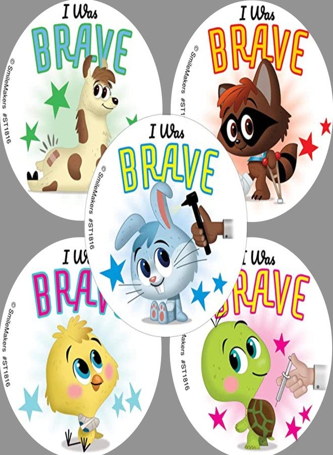SmileMakers I was Brave Little Animals Stickers - Toys and Giveaways - 100 per Pack - Image 1