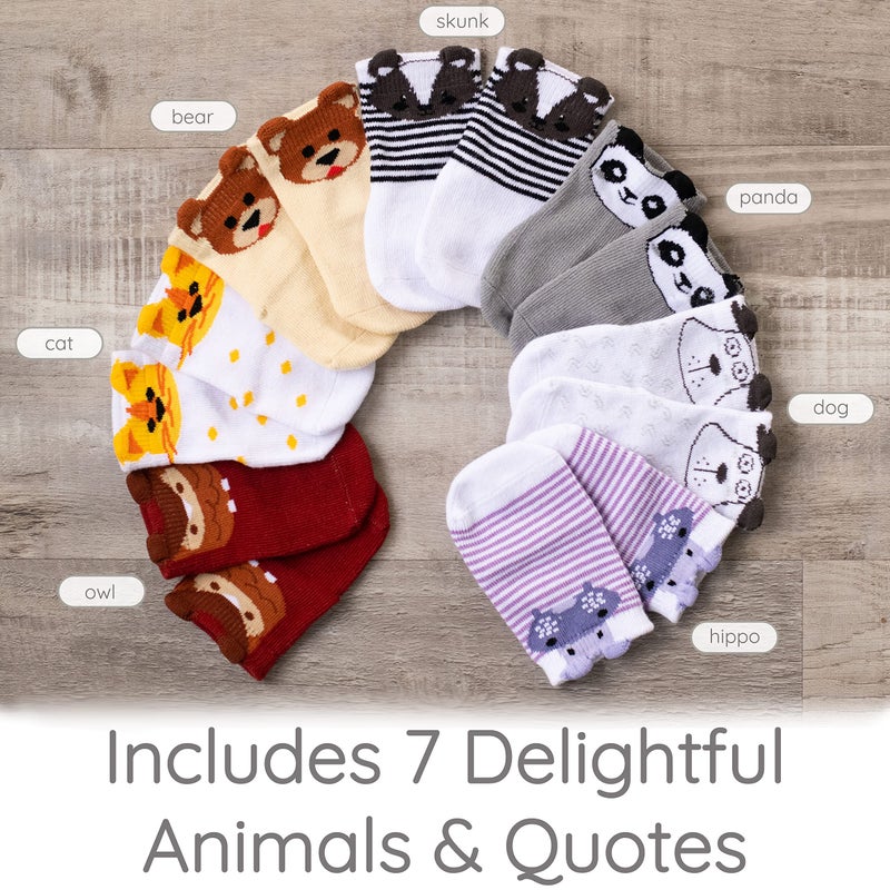 ZIRI & ZANE Baby Sock Gift Set - 7 Unique Pairs, Cute & Funny Unisex Newborn Gifts for Baby Showers & Registries - Image 4