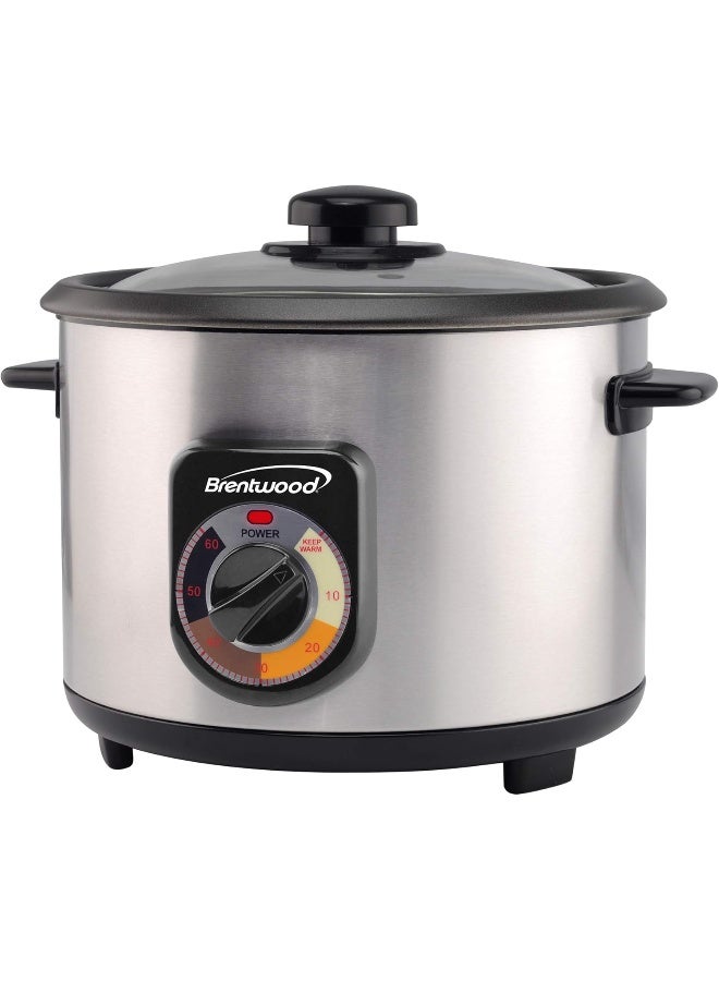 BRENTWOOD Crunchy Persian Rice Cooker, Stainless Steel (8-Cup Uncooked/16-Cup Cooke), silver (TS-1216S) - Image 1