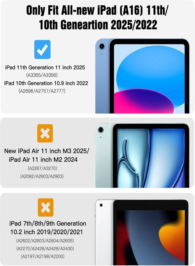BMOUO جراب BMOUO الجديد لجهاز iPad من الجيل العاشر - جراب iPad 10.9 بوصة 2022 مع واقي شاشة، وحامل دوار 360 درجة، وحامل قلم، وحزام يد وكتف، جراب مقاوم للصدمات للأطفال لجهاز iPad 10.9 بوصة من الجيل العاشر، لون بنفسجي - Image 2