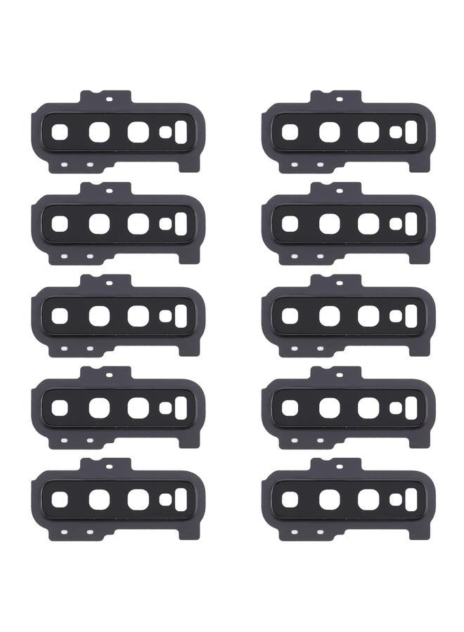 erorex For Samsung Galaxy S10+ 10pcs Camera Lens Cover (Black) - Image 1