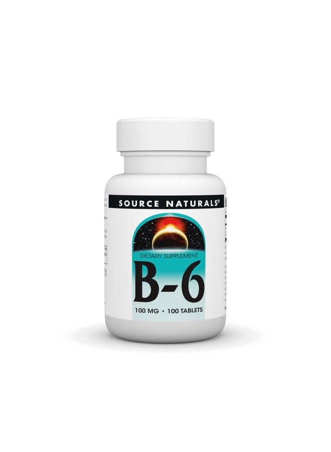 Source Naturals فيتامين ب-6 100 ملغ، دعم جهاز المناعة، 100 قرص - Image 1
