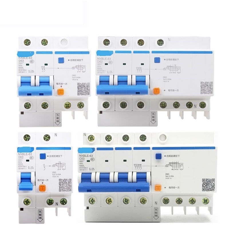 NXBLE 63 RCBO Residual Current Circuit Breaker 6KA Type D 3P 30mA 10A - Image 3