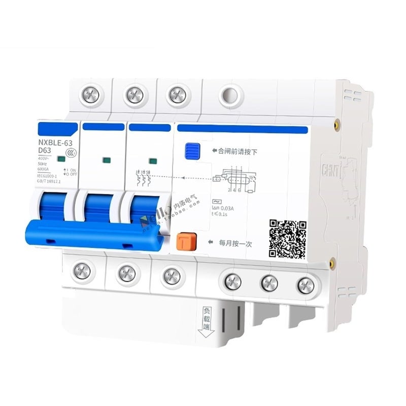 NXBLE 63 RCBO Residual Current Circuit Breaker 6KA Type D 3P 30mA 10A - Image 1