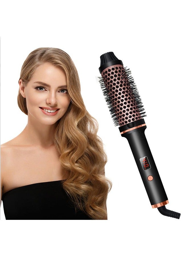 Joshberg Double PTC Thermal Brush Curling Iron for Perfect Straight Hair And Voluminous Curls,3-in-1 Heated Curling Brush Volumizing Brush with Brush LCD Display 4 Temperature Settings - Image 1