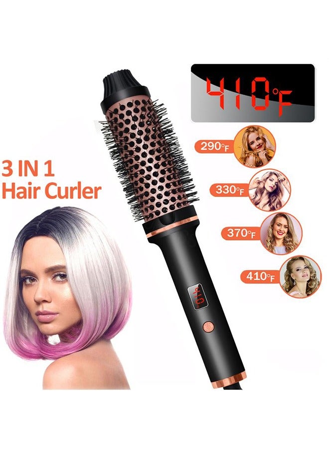 Joshberg Double PTC Thermal Brush Curling Iron for Perfect Straight Hair And Voluminous Curls,3-in-1 Heated Curling Brush Volumizing Brush with Brush LCD Display 4 Temperature Settings - Image 3