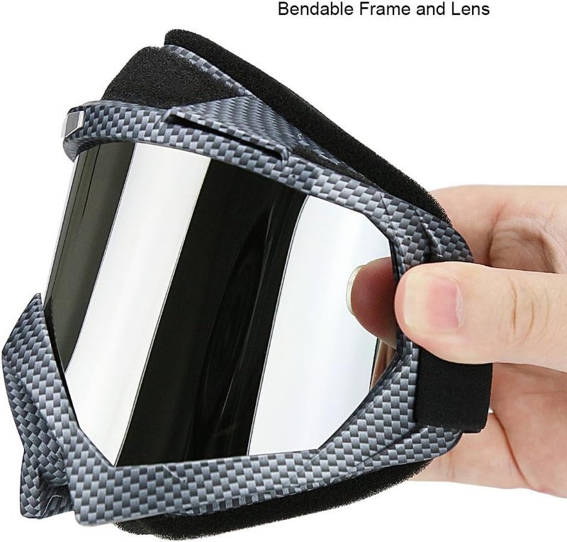 JAMIEWIN Professtional Adult Motorcycle Motocross Dirt Bike ATV Goggles OTG Goggle for Men Women Youth Kids (C86 Black Fiber) - Image 5