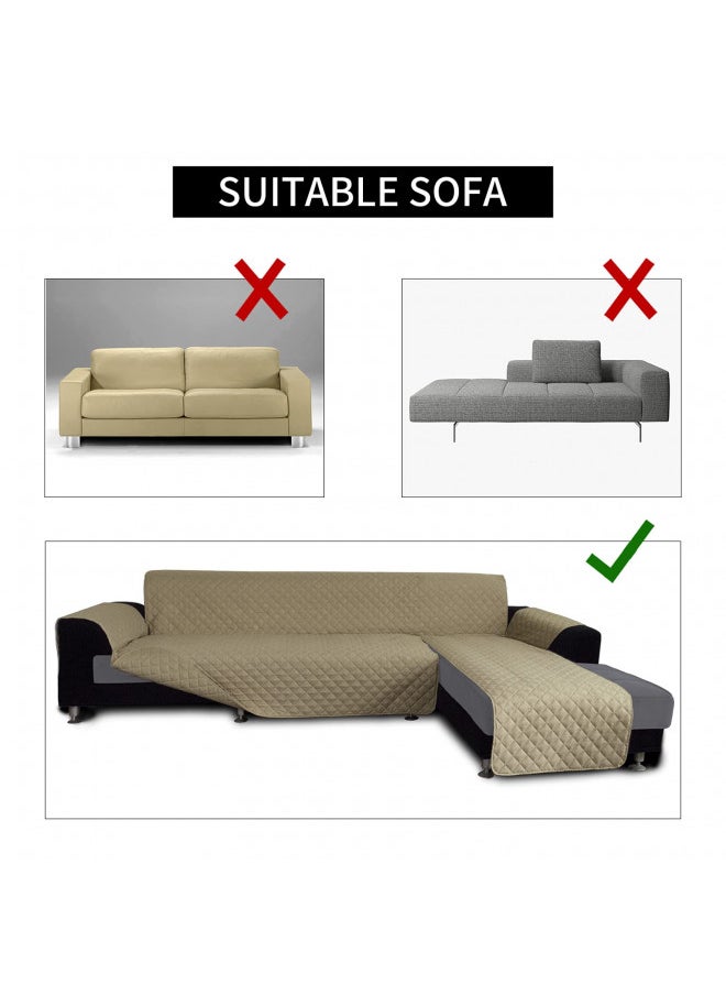 Easy-Going Easy-Going Sofa Slipcover L Shape Sofa Cover Sectional Couch Cover Chaise Lounge Cover Reversible Sofa Cover Furniture Protector Cover for Pets Kids Children Dog Cat (X-Large, Beige/Beige)  - Image 4