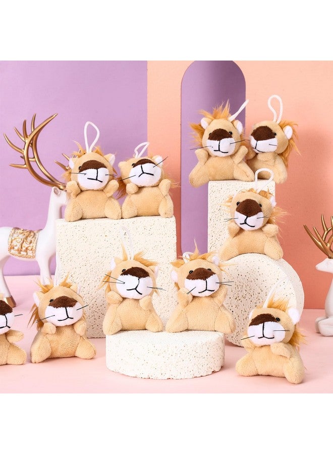 Shappy 50 Pcs Mini Animal Plush Toys Small Stuffed Animals Bulk Cute Tiny Animal Keychains for Gift Party Carnival Prize (Lion) - Image 3