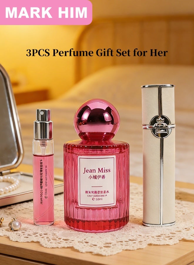 MARK HIM Paris-Inspired Luxury Perfume Gift Set, Iconic Eau de Parfum for Women (50ml + 12ml Travel Spray with Lambskin Case), Long-Lasting Floral Vanilla Fragrance EDP - Image 2