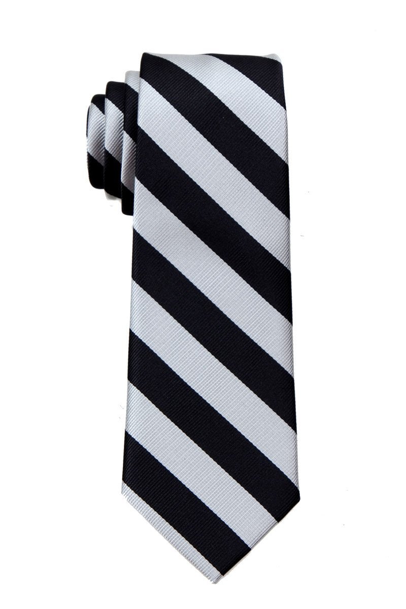 BUYYOURTIES B-JCS-ADF-1-5 Boys Regular Repp Stripe College Printed Necktie Ties - Image 5