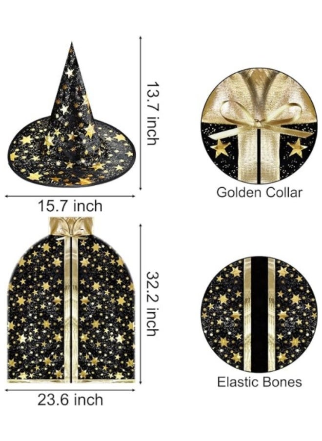 GGEROU Wizard Witch Cape with Hat, 3 Sets Cosplay Costume Cloak  - Image 2