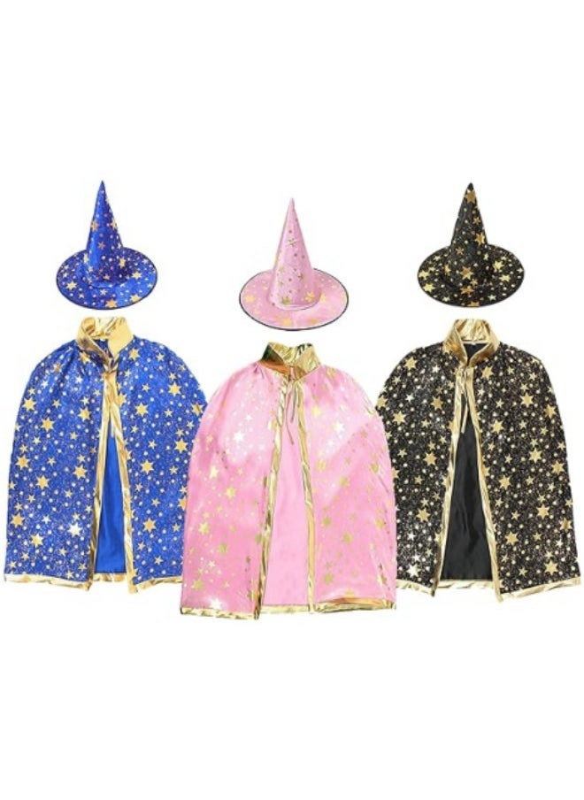 GGEROU Wizard Witch Cape with Hat, 3 Sets Cosplay Costume Cloak  - Image 1