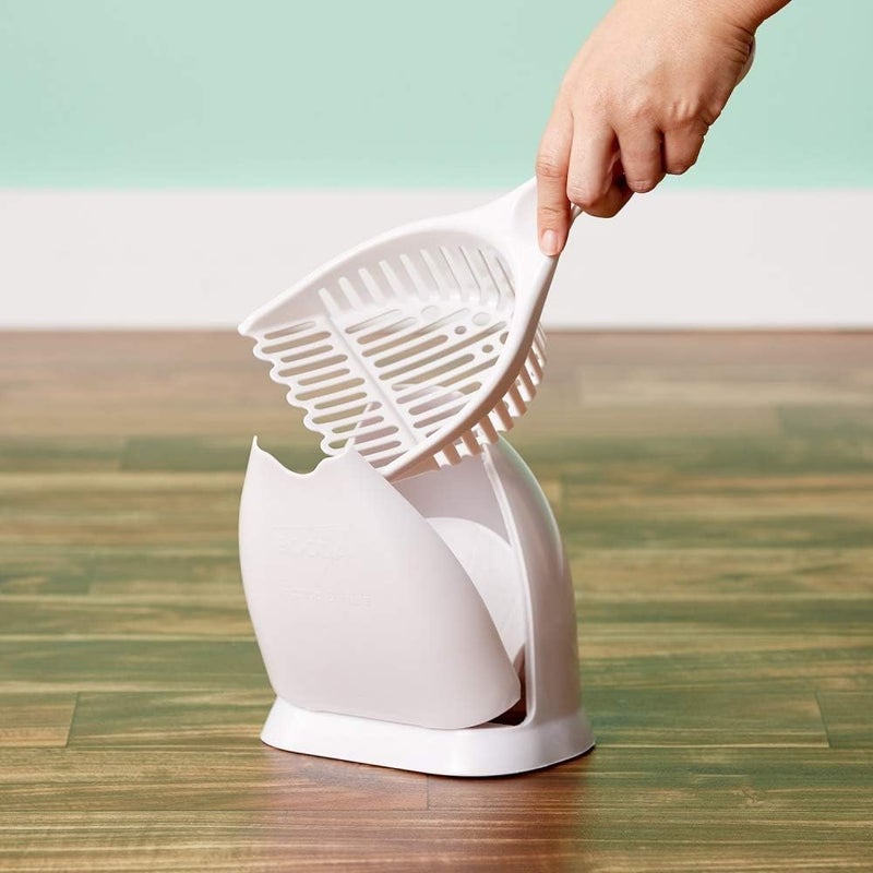 Petmate Scoop N' Hide Cat Litter Scoop with Discreet Litter Scoops Holder; White - Image 2