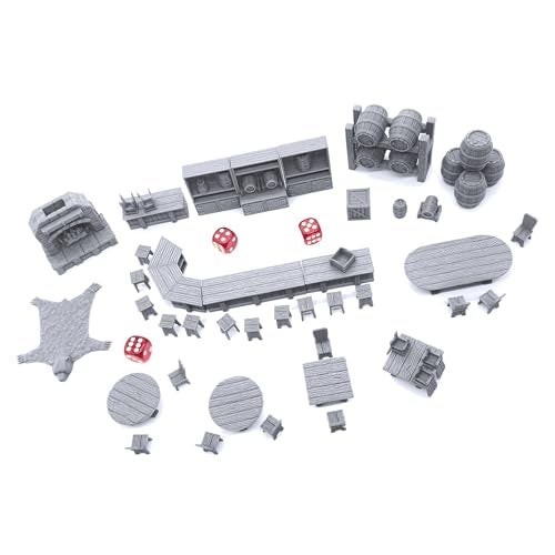 EnderToys Tavern Bar Furniture Set DND Terrain Tabletop RPG Scenery and Wargame Terrain 28mm Miniatures - Image 5
