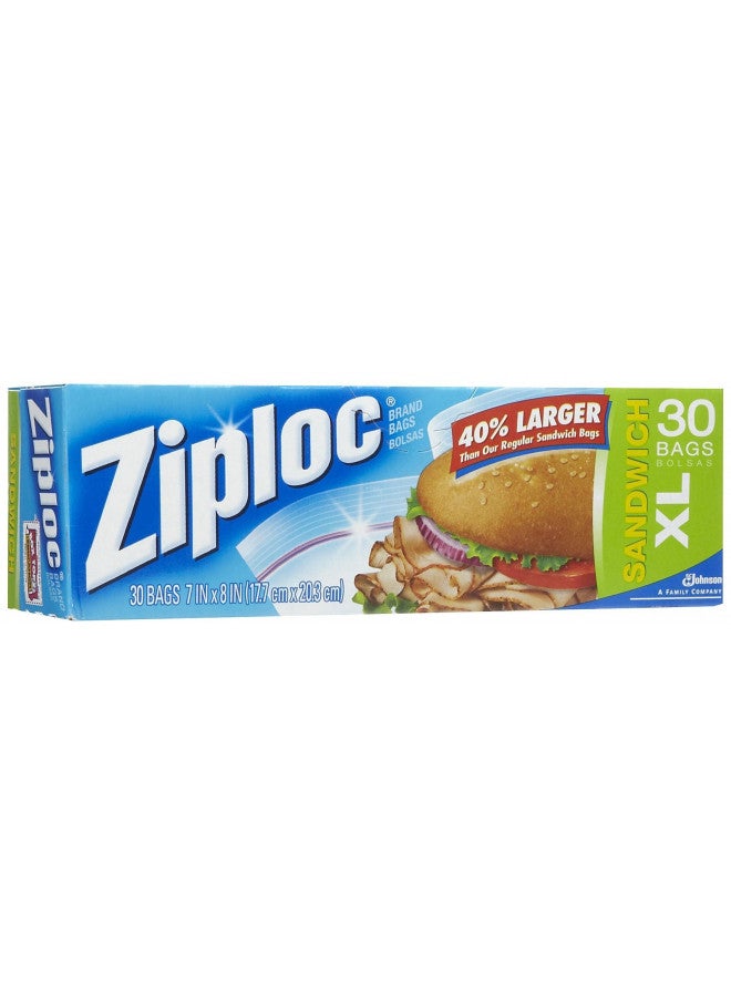 Ziploc Sandwich Bags, X-Large, 30-Count(Pack of 3)