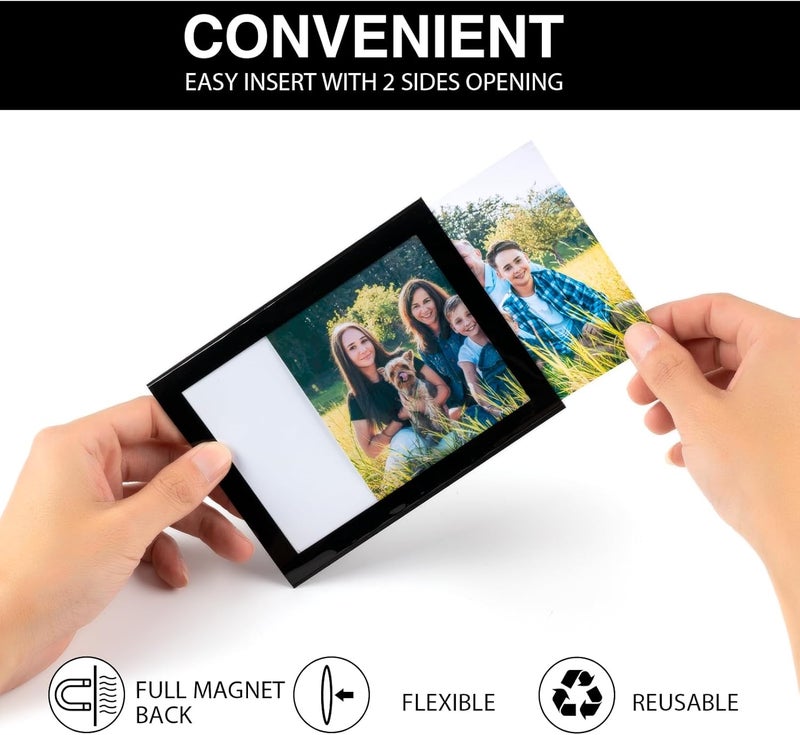 STTMGN Magnetic Picture Frames with Black Border(3.5"X5",10 Pack),Magnet Photo Frame Pockets/Holder,Decorations for Home/Office/School/Classroom/Party - Image 3