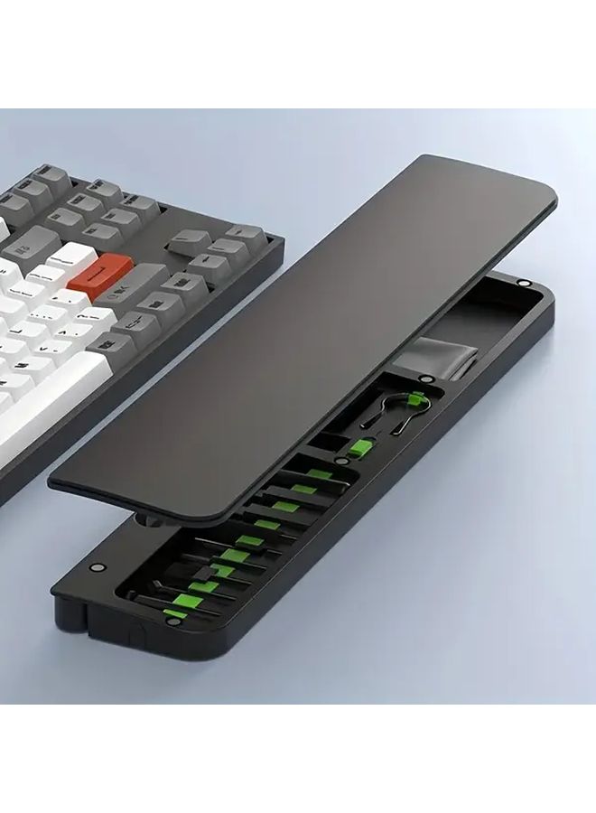 White Memory Foam Keyboard Wrist Rest Ergonomic Design With 22 Cleaning Tools - Image 5