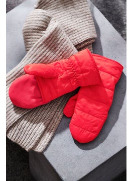 Tchibo 1 Pair Of Quilted Folding Mittens, Red  - Image 1