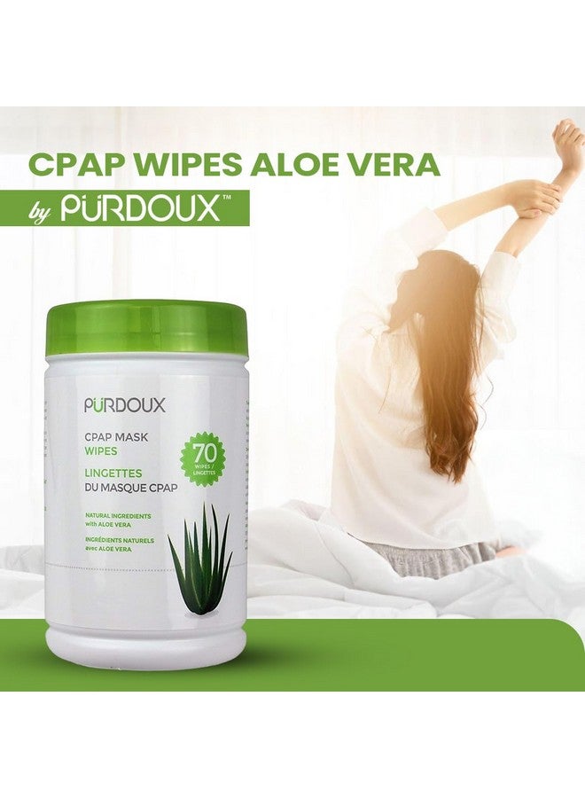 Purdoux PURDOUX 100% Cotton CPAP Mask Wet Wipes Unscented with Aloe Vera, 70 Wipes - Image 2