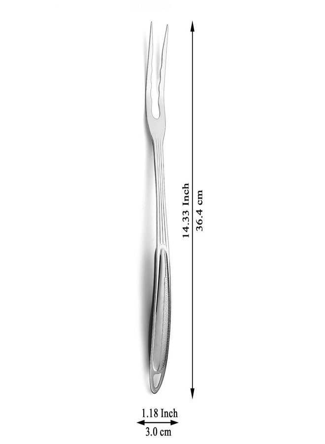 ReaNea Meat Fork, Heavy Duty Stainless Steel Carving Cooking Fork, Grill Serving Fork for Slicing & Serving Roasts, Turkey, BBQ - Comfortable Non-Slip Grip, Kitchen & Grill Essential - Image 2