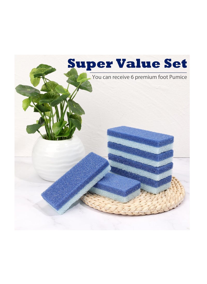 EWAGOA 6 Pack Foot Pumice Stone for Feet Callus Remover, EWAGOA Pedicure Tools for Feet, Foot Exfoliator and Foot Scrubber Dead Skin Remover Cracked Heel Repair (6-Blue)  - Image 5