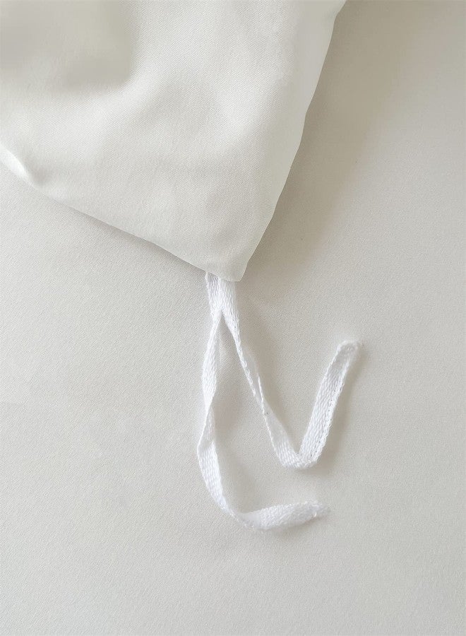IHOUSTRIY Ruffle Duvet Cover Queen Size,100% Washed Microfiber 3pcs Bedding Duvet Cover Set, Shabby Chic Farmhouse Duvet Cover and Pillow Shams, Zipper Closure & Corner Ties, Easy Care, White - Queen - Image 5