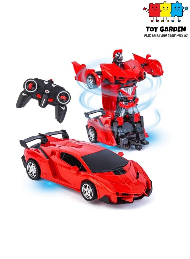 TOY GARDEN Transformer Cars RC Toy for Boys | Remote Controlled Deformed Car with Electric Racing Features | Ideal Birthday Gift | Red - Image 1