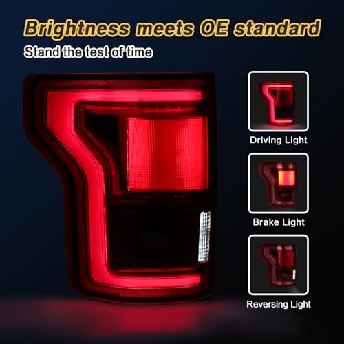 STRAUTOS LED Tail Lights Compatible With Ford F150 2015 2016 2017 Rear Brake Lamp Signal Assembly ‎Taillights with Blind Spot Module Not Included Replace HL3Z13405D (Left Driver Side) - Image 5