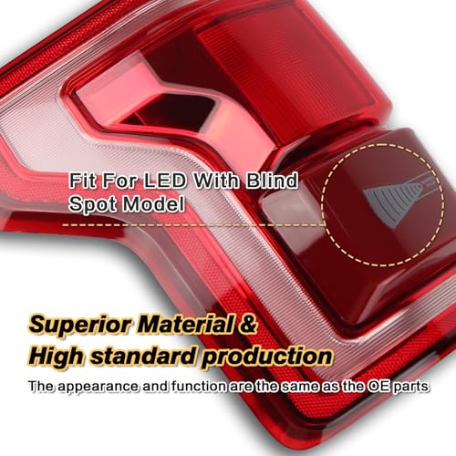 STRAUTOS LED Tail Lights Compatible With Ford F150 2015 2016 2017 Rear Brake Lamp Signal Assembly ‎Taillights with Blind Spot Module Not Included Replace HL3Z13405D (Left Driver Side) - Image 4