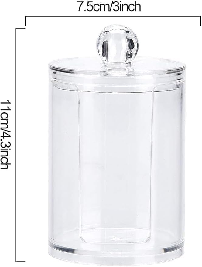 GLOWICK Transparent Cosmetic Cotton Storage Box Round Makeup Removal Cotton Wipes/Pad Dispenser Holder Containers for Makeup Room, Bathroom, Dressing Table (1Pcs) - Image 2