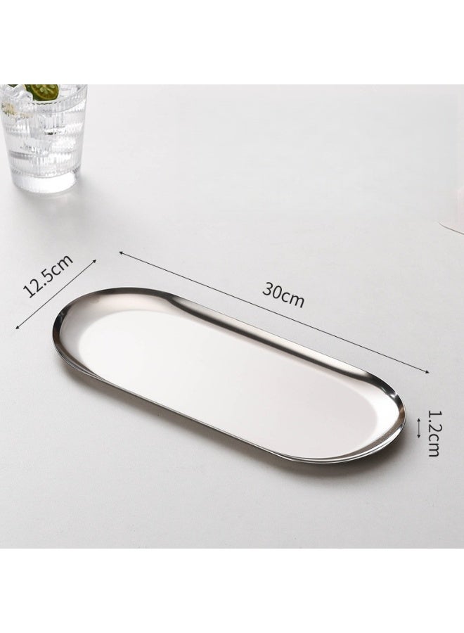 Set of 3 Stainless Steel Oval Trays – Perfect for Breakfast, Snacks, Fried Foods, Fries, Sushi & Desserts, Great for Parties, BBQs, Towel Tray - Image 4