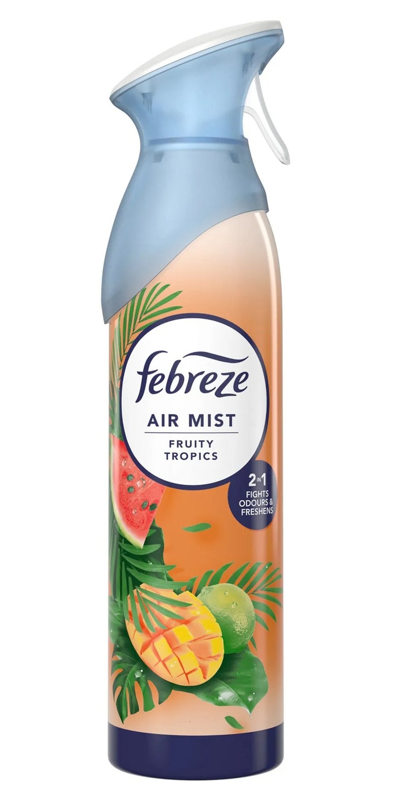 Febreze Air Mist Fruity Tropics 185ml Air Freshener Spray, Long Lasting Tropical Fragrance, Odor Eliminator Spray, Water Based Formula, Natural Propellant Home Bathroom Bedroom Office Freshener - Image 1
