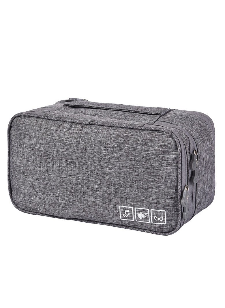 NANAO - Travel Bra Underware Organizer Bag Compact Lingerie Bag Grey - Image 1