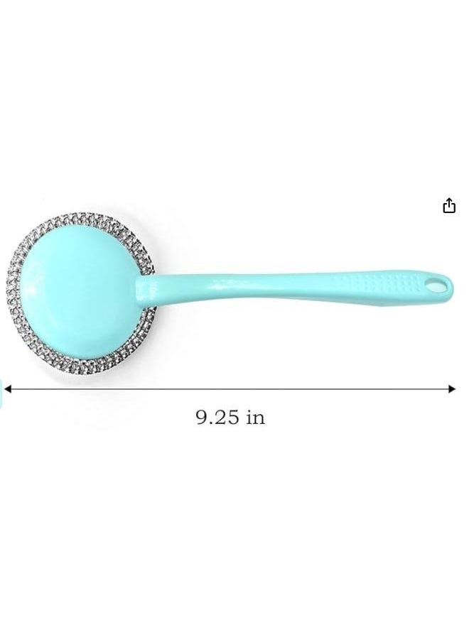 EasyLife - Long Handle Washing Up Scourer Non-Scratch Wire Brush Scrub Plus 4 Extra Scouring Pad Ball - Image 1